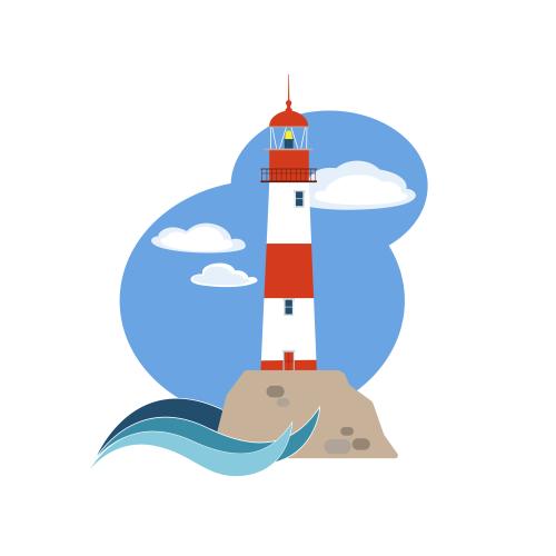 矢量图片 白底海景画
