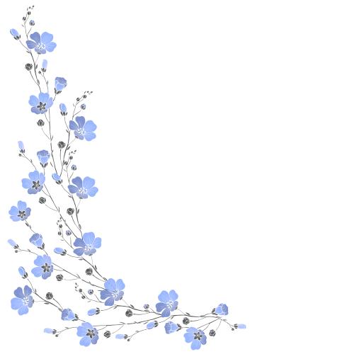 亚麻。矢量图 角花亚麻留白设计
