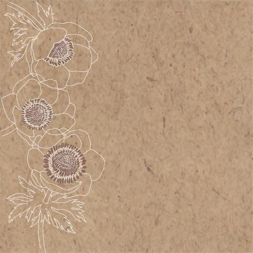 海葵花。矢量图 海葵花·花卉轮廓·牛皮纸文字区