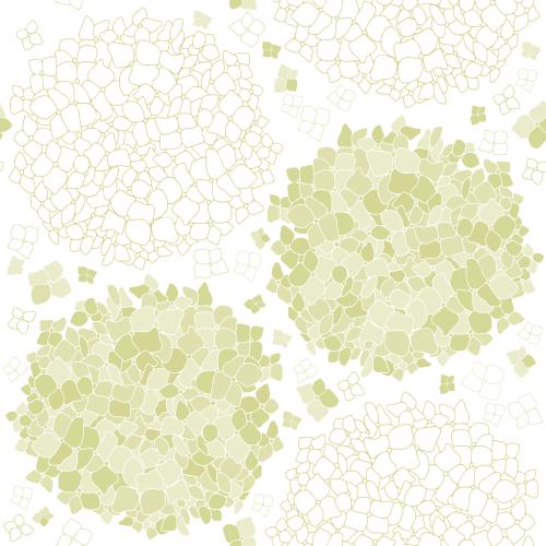 绣球花。矢量图 白色背景上的柔绿色绣球花