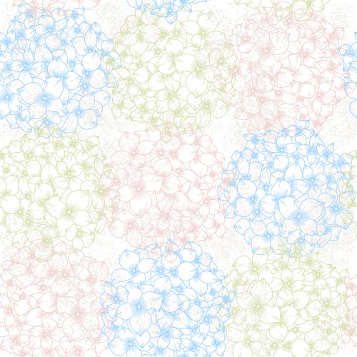 绣球花。矢量图 多色绣球花干花浅色