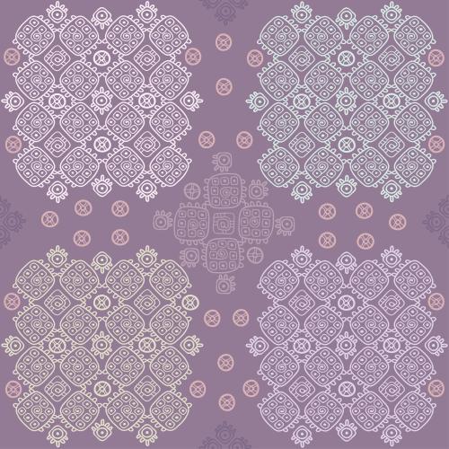矢量图片 几何图腾涂鸦花纹在淡紫色