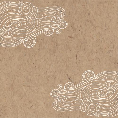 矢量图片 装饰波浪，牛皮纸文字空间，角部构图
