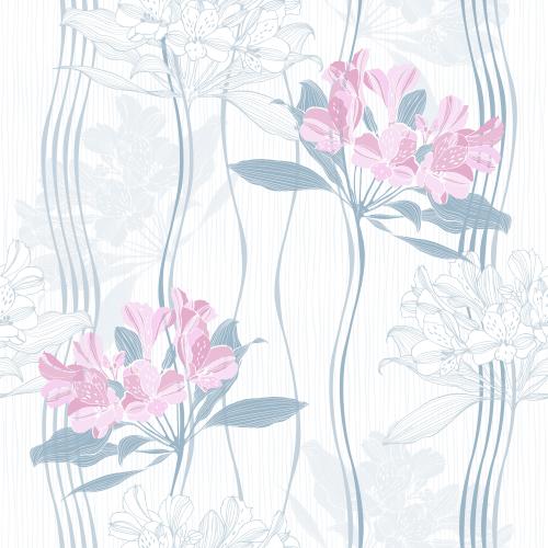 六出花。矢量图 阿尔斯特罗梅里亚花垂直波浪线白色条纹背景