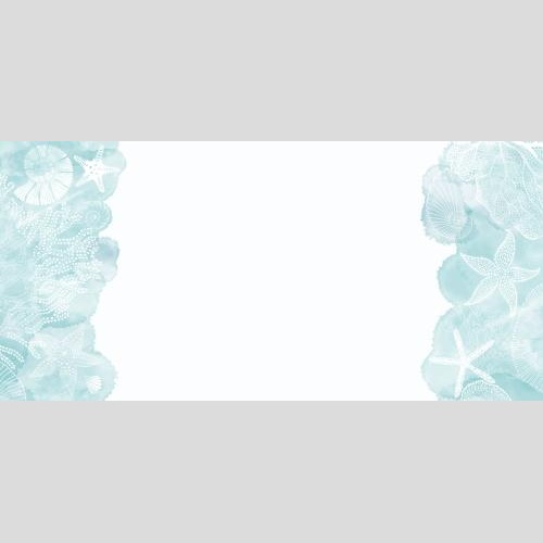 水彩风格。矢量图 海星，鹦鹉螺，珊瑚，水彩碎片，白色文字区