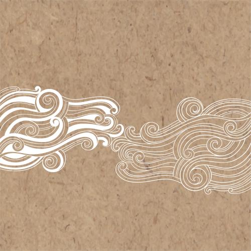 矢量图片 牛皮纸上的装饰波纹