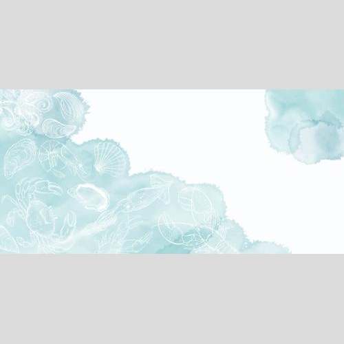 小龙虾。矢量图 龙虾，螃蟹，小龙虾，虾，贻贝，牡蛎，扇贝，章鱼，鱿鱼，水彩碎块，白色文字区域