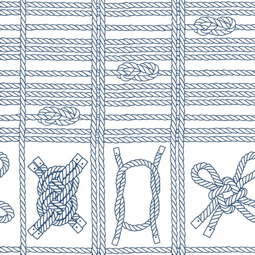 绳子。矢量图 海军绳结 垂直和水平海军绳索 在白色背景上
