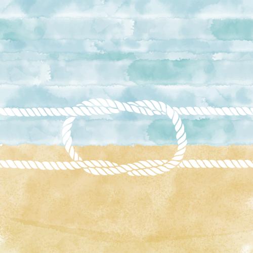 海滩。矢量图 水彩航海结