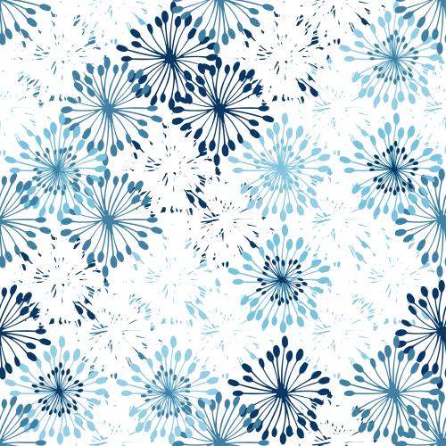 矢量图片 抽象花卉 浅蓝色、蓝色和白色剪影