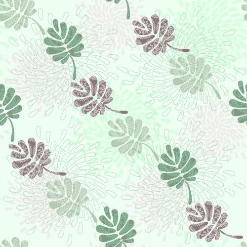 矢量图片 抽象叶子和花朵以柔色调